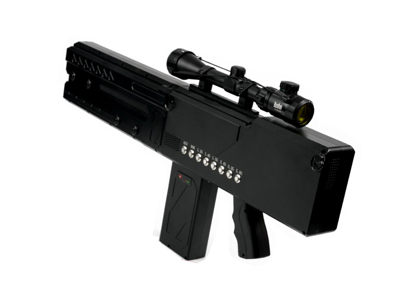 Handheld drone jammer gun